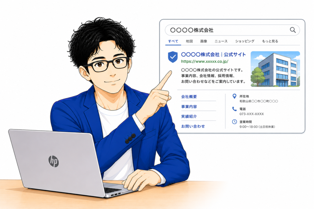 会社名・店舗名で検索されたときの「公式情報」になる