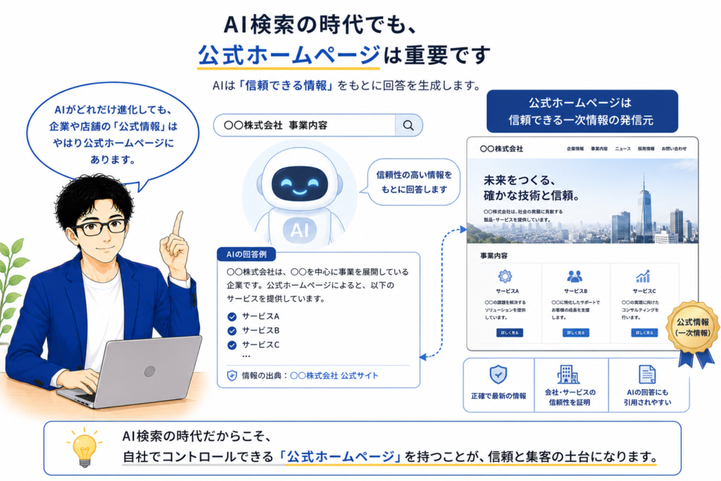 AI検索の時代でも、公式ホームページは重要です
