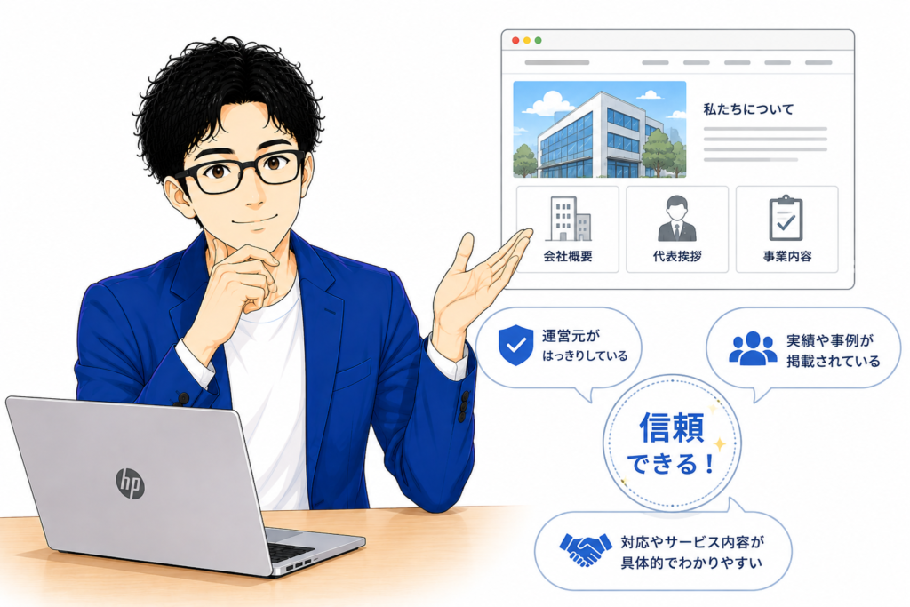 会社や店舗の信頼性を確認してもらえる