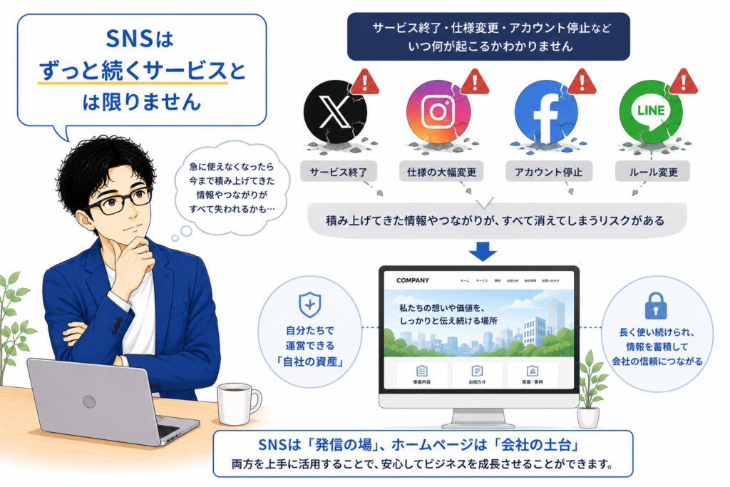 SNSはずっと続くサービスとは限りません