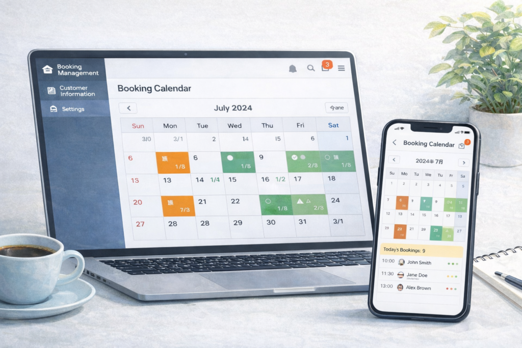 カレンダー形式の予約システム