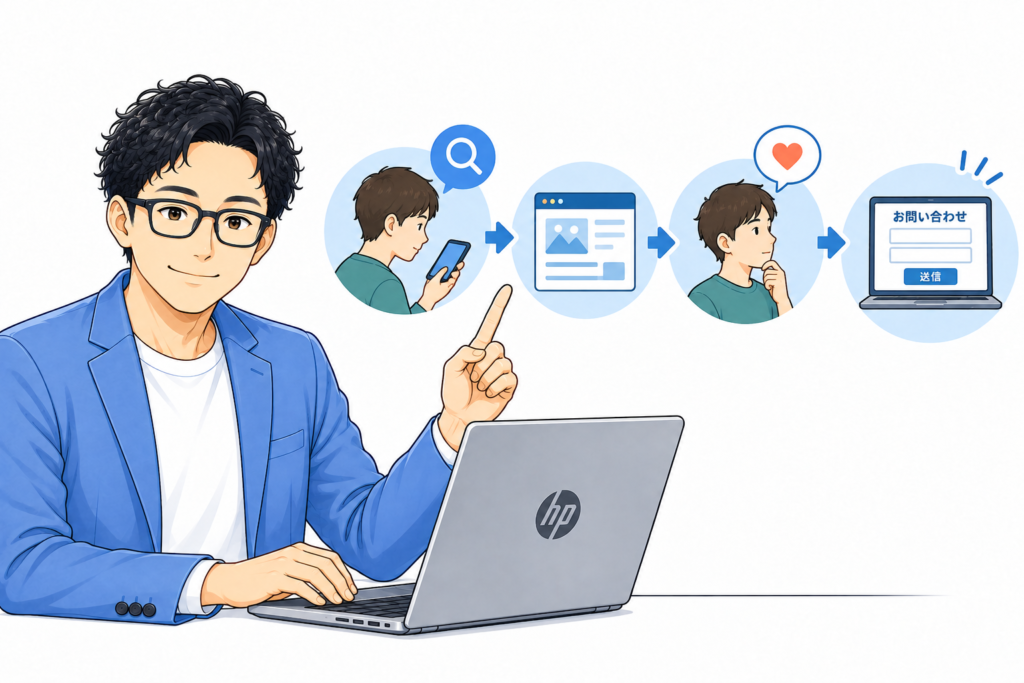 ホームページから問い合わせが来るまでには段階があります
