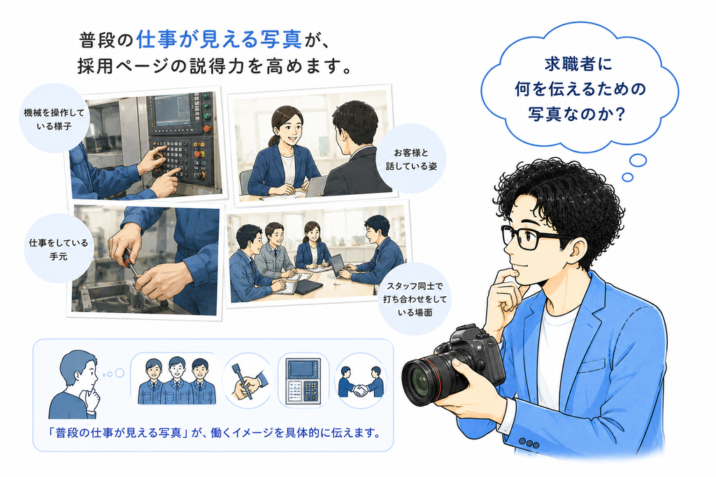 採用ページは写真にもこだわる