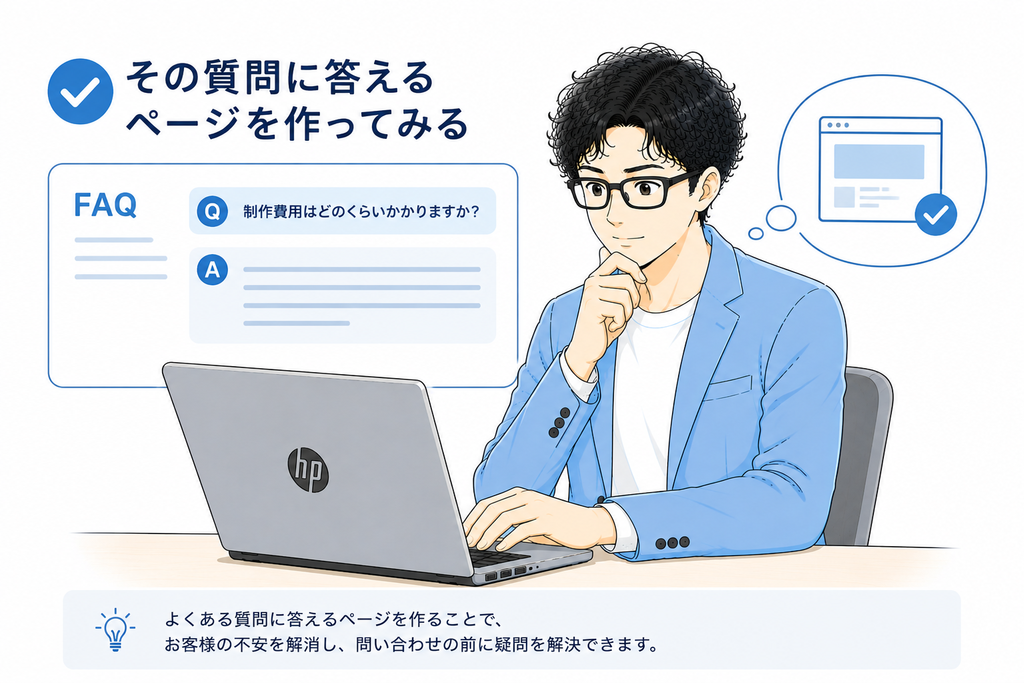 その質問に答えるページを作ってみる