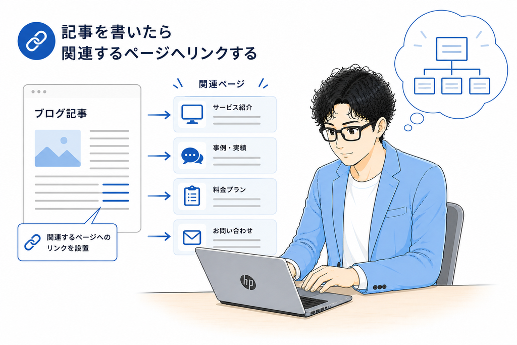 記事を書いたら関連するページへリンクする