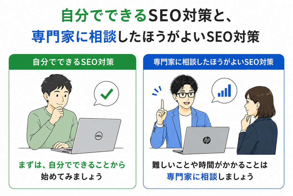 自分でできるSEO対策と、専門家に相談したほうがよいSEO対策