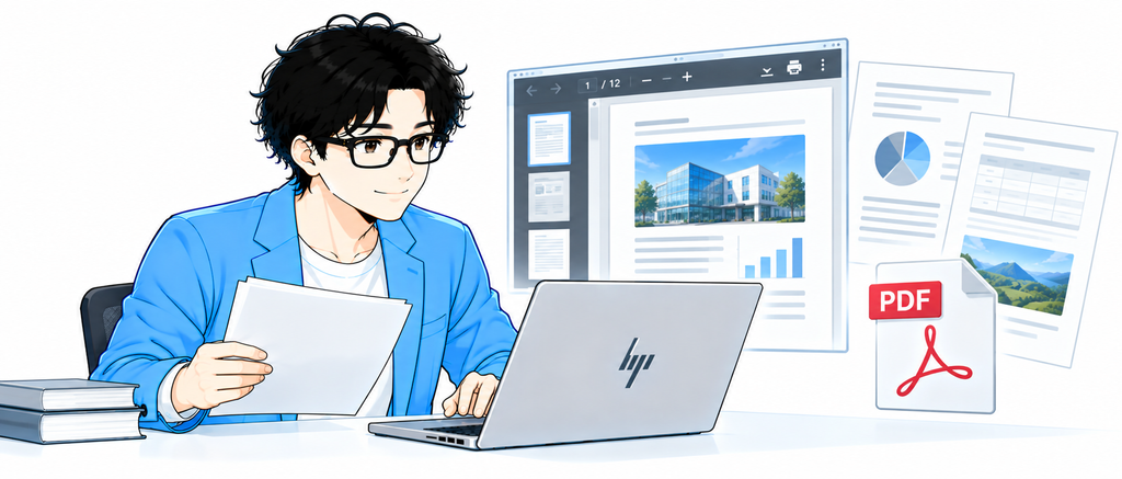 PDFや資料を見るときもパソコンが便利