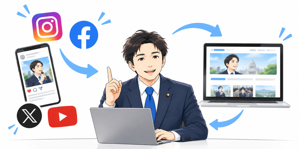 SNSとホームページを連携する