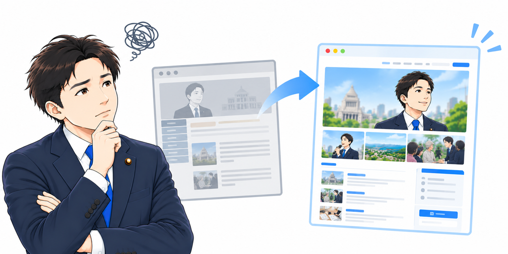 古くなった議員ホームページのリニューアルにも対応