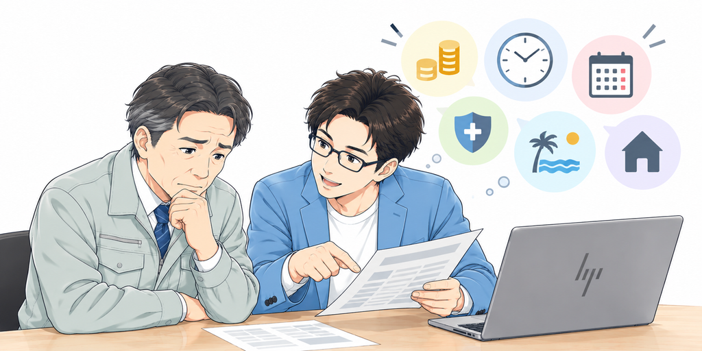 給与や休日などの条件が分かりにくくなっていないか